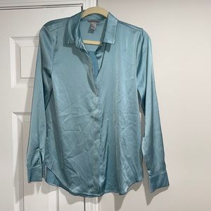 H&M Blue Satin Blouse